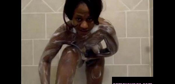  Ebony Chick Showering, Free Amateur Porn Video 56